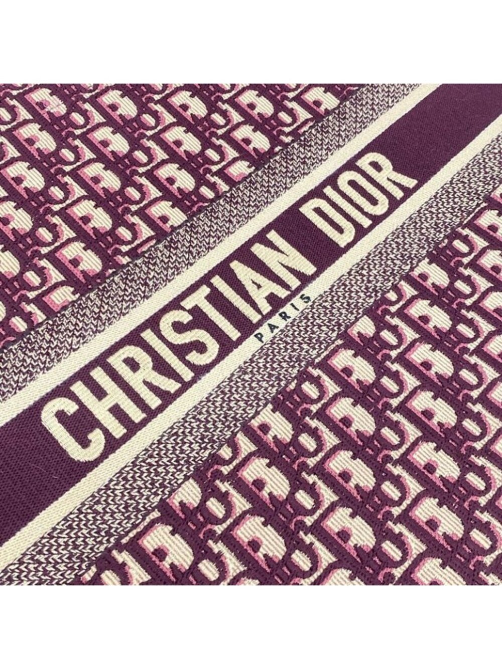 Dior Tote Book Beige Bordeaux Oblique Embroidery - Picture 15 of 15